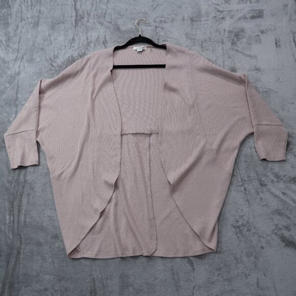 Simply Noelle Open Cardigan Womens Knit Sweater Baggy Relaxed Fit Pink L/XL - Picture 4 of 15